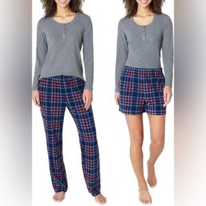 Eddie Bauer 3-Piece Pajama Lounge Set Top Shorts Pants – Medium & Large